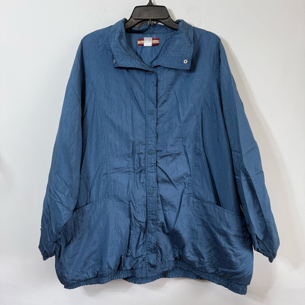 Vintage Tudor Court By Haband Blue Nylon Windbreaker Jacket 80s 90s Gorpcore